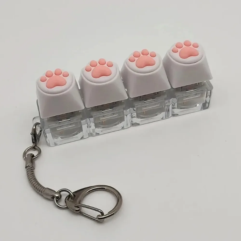 Silicone Soft Cat Claws Keychain Key Ring Pendant Mobile Phone Backpack Pendant Desktop Accessories Decompression Press Tools