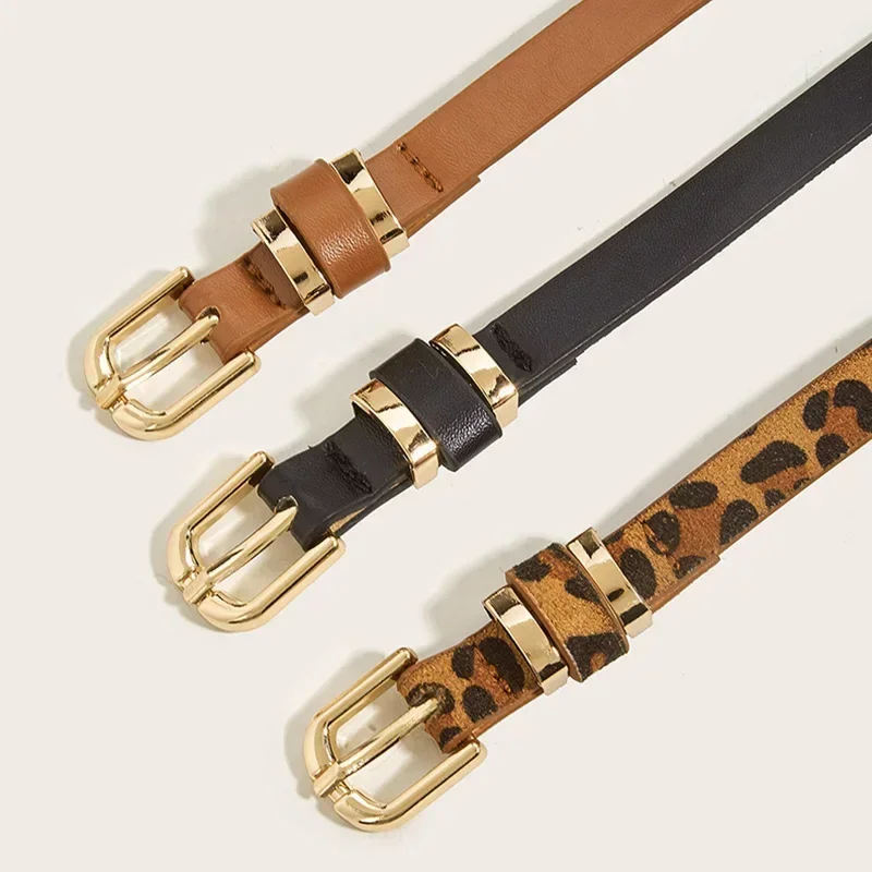 Ladies Belt Leopard Print Leather American Western Style Retro Belt Sexy Leopard Design Jeans dress Decorative Wide Belt