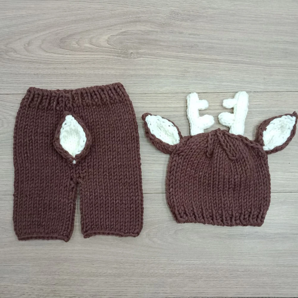 

Cartoon Deer Newborn Outfit 0-1 Month Infant Photo Shoot Clothes Unisex Elastic Breathable Design Baby Shower Gift Photography