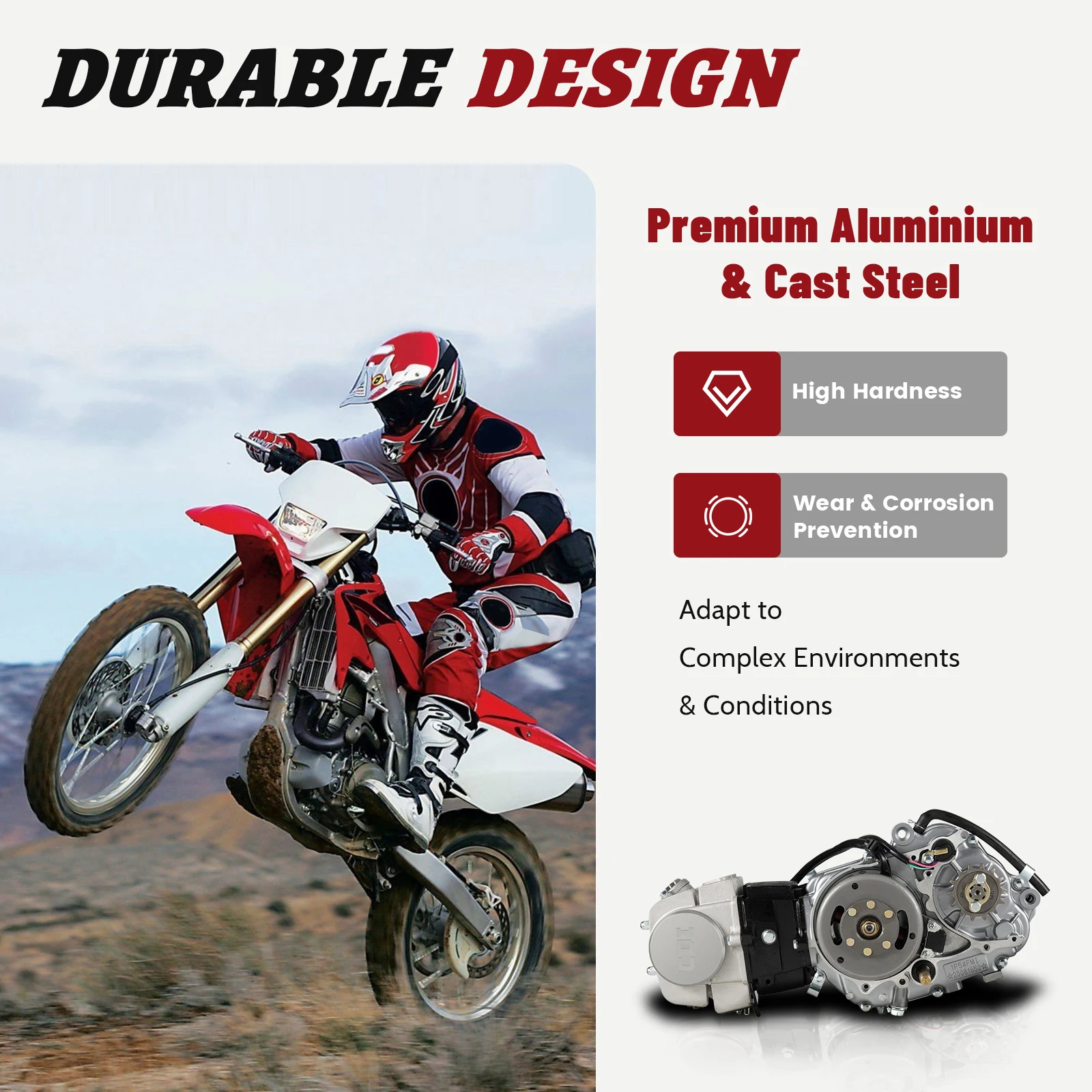 

4-Stroke Engine 4-speed 125CC Single Cylinder Drive Motor Air-cooled Hand Start Standing Motor with CDI Ignition System