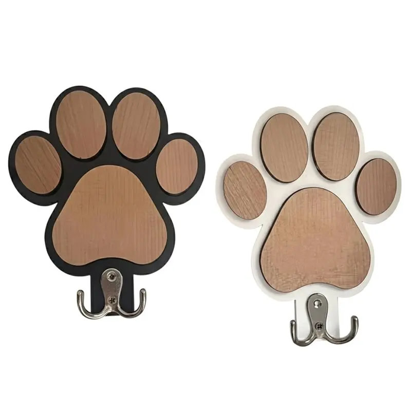 

A58Z Polished Finish Wooden Paw Print Wall Hook- Handcrafted Towel& Clothes Hanger For Bedroom And Bathroom Decor
