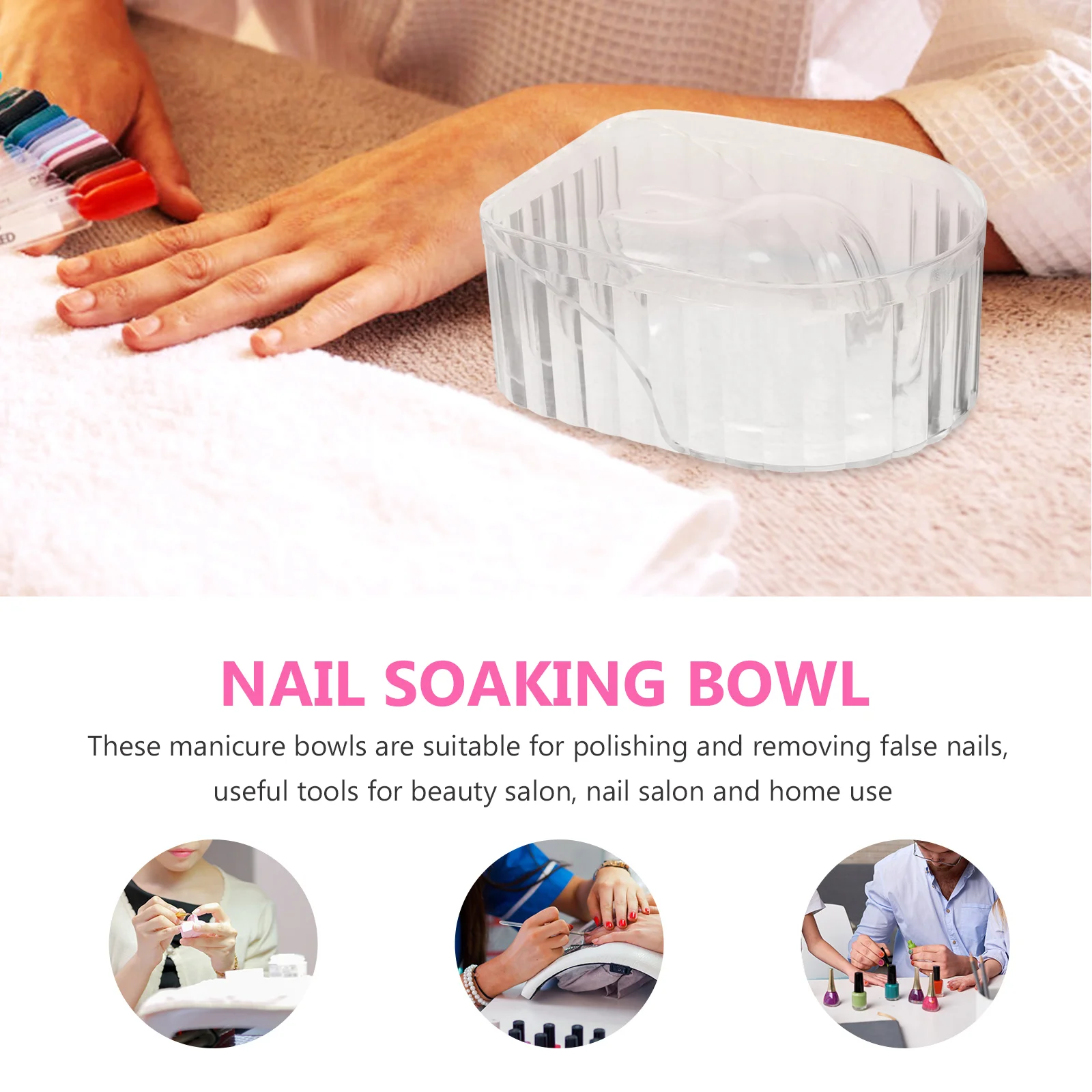 Manicure Mano Soak Bowl Off Strumento di bellezza per unghie Gel Tips Remover Soaking Salon Supplies Rimozione del colore