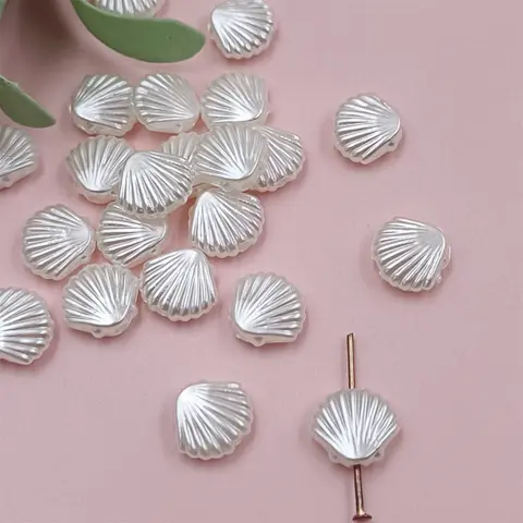 5pcs/20pcs Acrylic White ABS Imitation Pearl Star Shell Heart Bow Beads DIY Jewelry Making Earring Accessories Wholesale