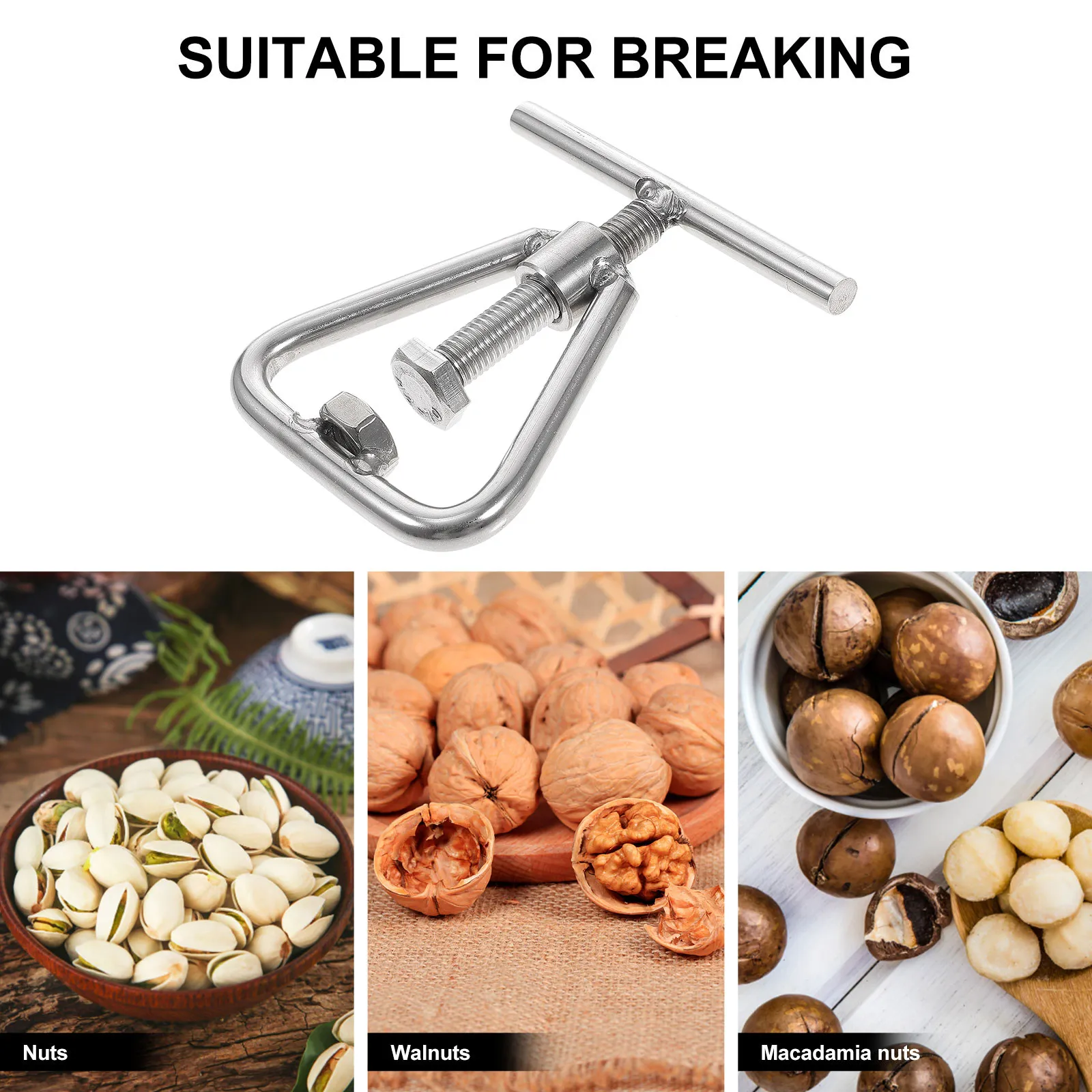 1Pcs Heavy Duty Nut Cracker Tool Made of Premium Material Easy Grip Compact Design for Macadamia Walnut Hazelnut Opening Home view 4