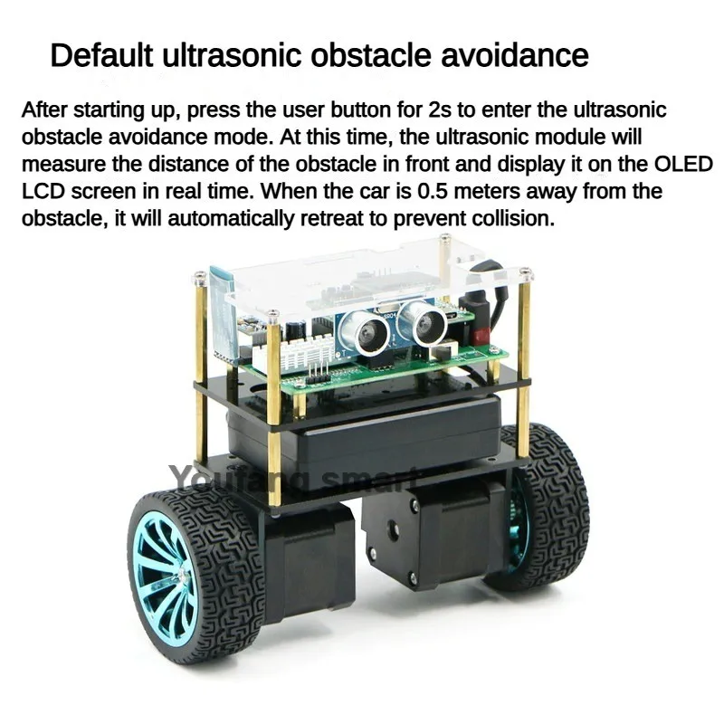 Robot Auto-Bilanciante 2WD con Motore Stepper Assemblato, 2 Strati, Regolazione PID, Robot Carrello LQR, Robot Bilanciante Programmabile