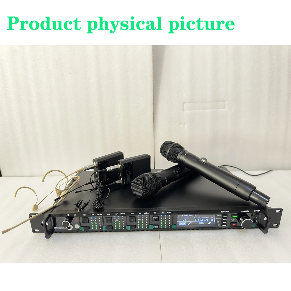 Microfono wireless professionale AD4Q Microfono da studio UHF 470-940 mhz a 8 canali per microfoni