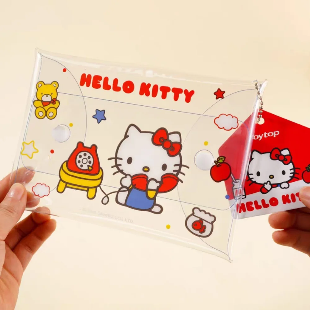 Genuine Hello Kitty PVC Snap Pouch Cute Sanrio Portable Travel Organizer For Cosmetics Stationery Daily Tiny Accessories Storage view 2