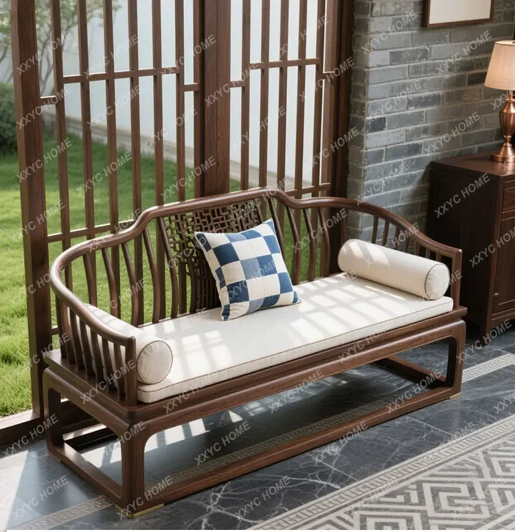 

solid wood beauty couch curved backrest hollow carved hotel