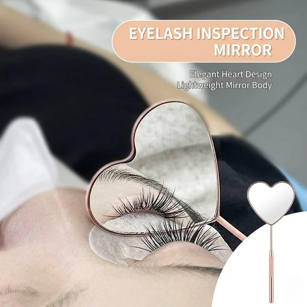 Professional Eyelash Extension Mirror - Portable Handheld Lash Inspection Mirror, Compact Makeup Tool & Lash Tech Supplies