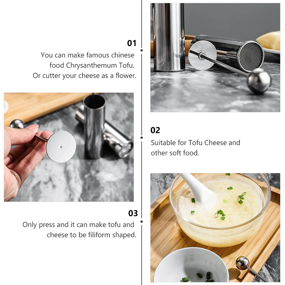 

Mold Stainless Steel Press Shredder Maker Tofu Cheese Kitchen Gadgets Food Shaper Chrysanthemum Tofu Mold