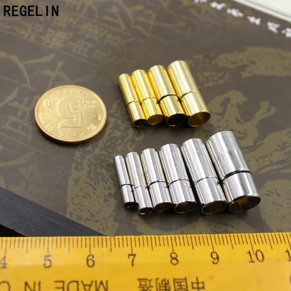 REGELIN Gold Plated jewelry Clasps Fit 2/3/4/5/6/mm Leather Cord Bracelet Connectors 5pcs/lot For DIY Bracelet Jewelry Making