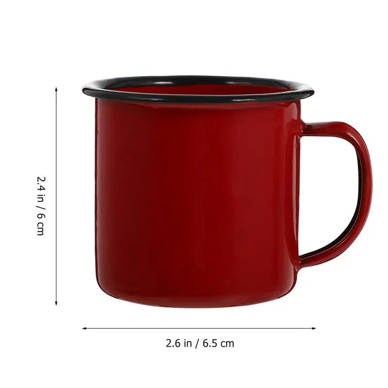 2pcs Enamel Enamel Drinkware Vintage Camping Enamel Drinkware Hot Pot Beverage Cup Milk Coffee Drinking Glass Home