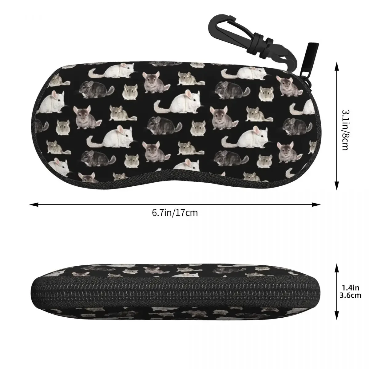 Chinchilla Sticker Pack Shell Glasses Case Protective Sunglasses Box Women Men Soft Eyeglasses Bag Pouch