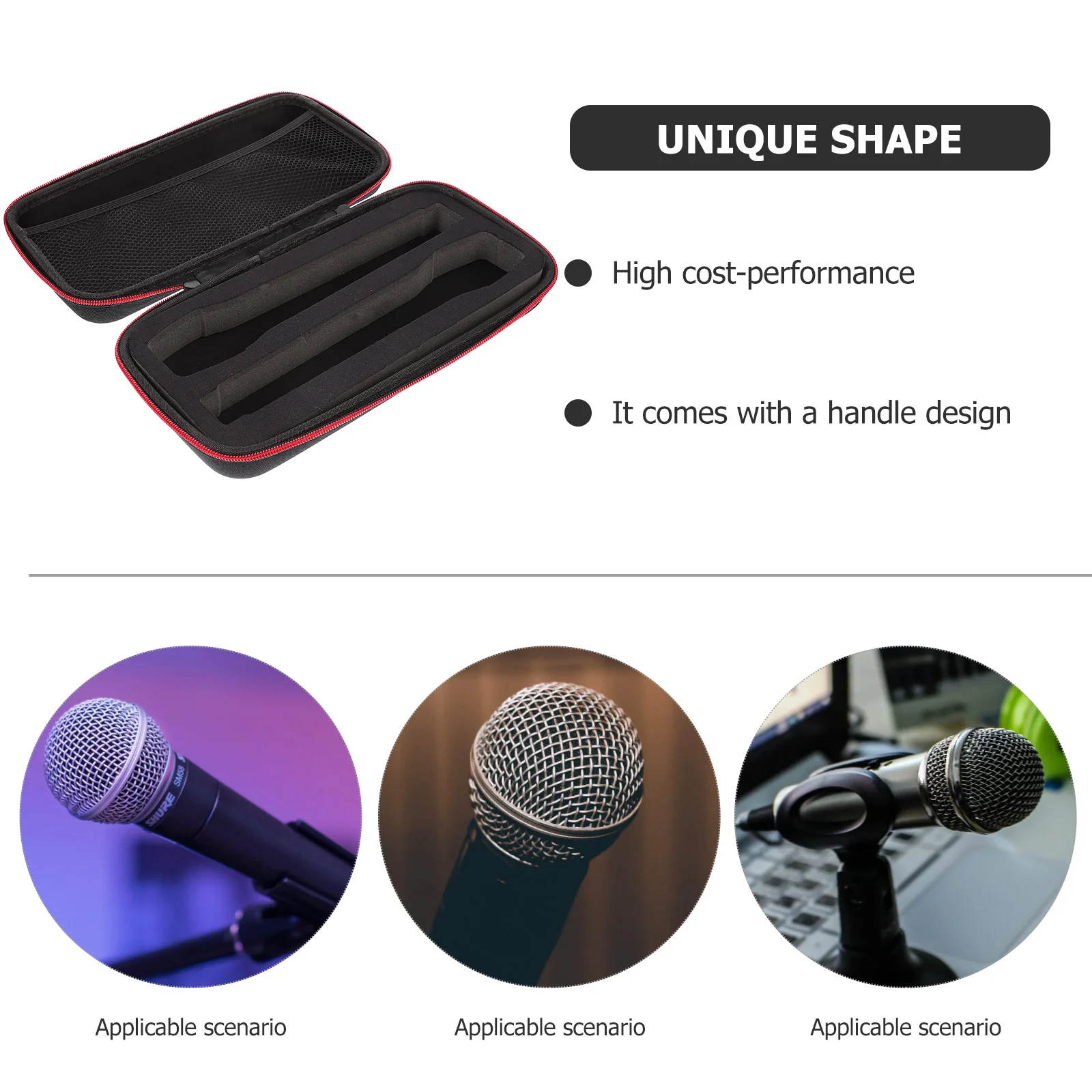 

Durable Microphones Case Large-Capacity Pouch Shockproof Microphone Bag Portable Design for Easy Carry Wireless Microphone Case