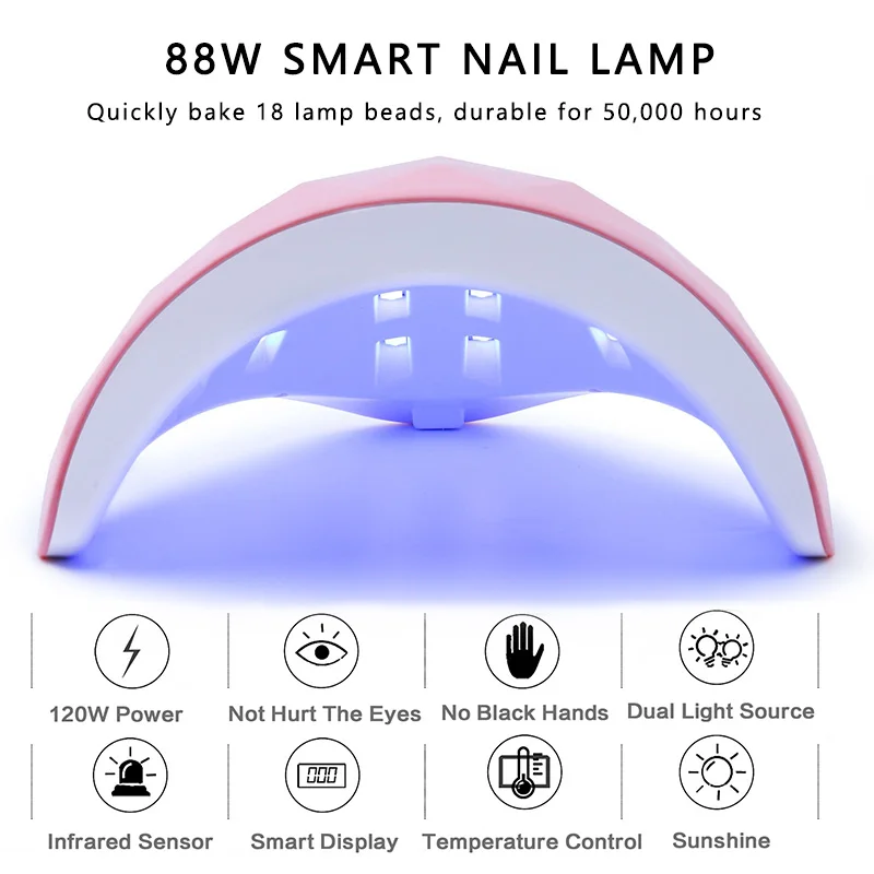 UV 18 LED 햇빛 건조기 전문 광선 요법 기계, 네일 건조 램프, 살롱 장비, 이중 광원 손톱 액세서리