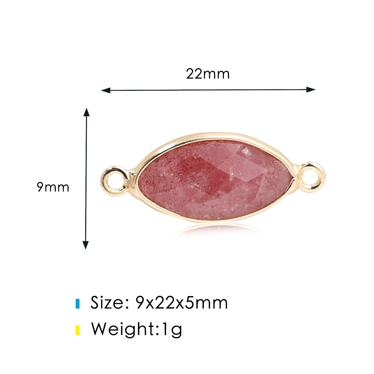 Natural Rose Quartz Pendant Jewelry Component Connector Pendant for Jewelry Making Necklace Bracelet  Accessories Wholesale