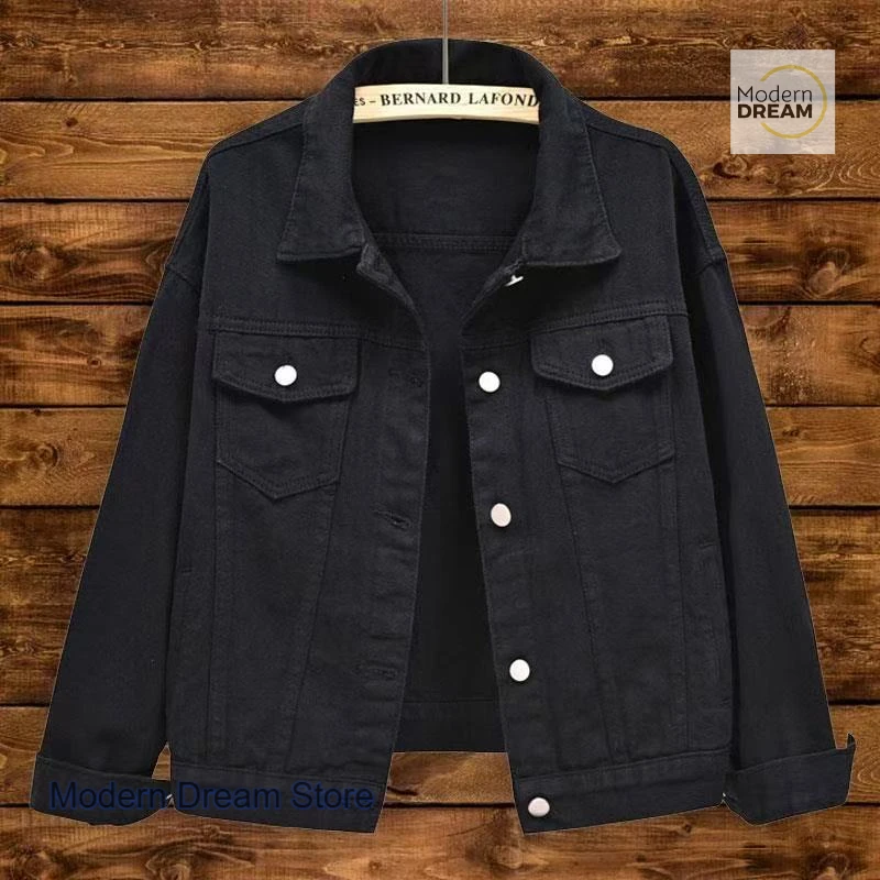 Korean style white coat denim jacket women's spring and autumn new fashion short loose long sleeve Joker casual jacket vest