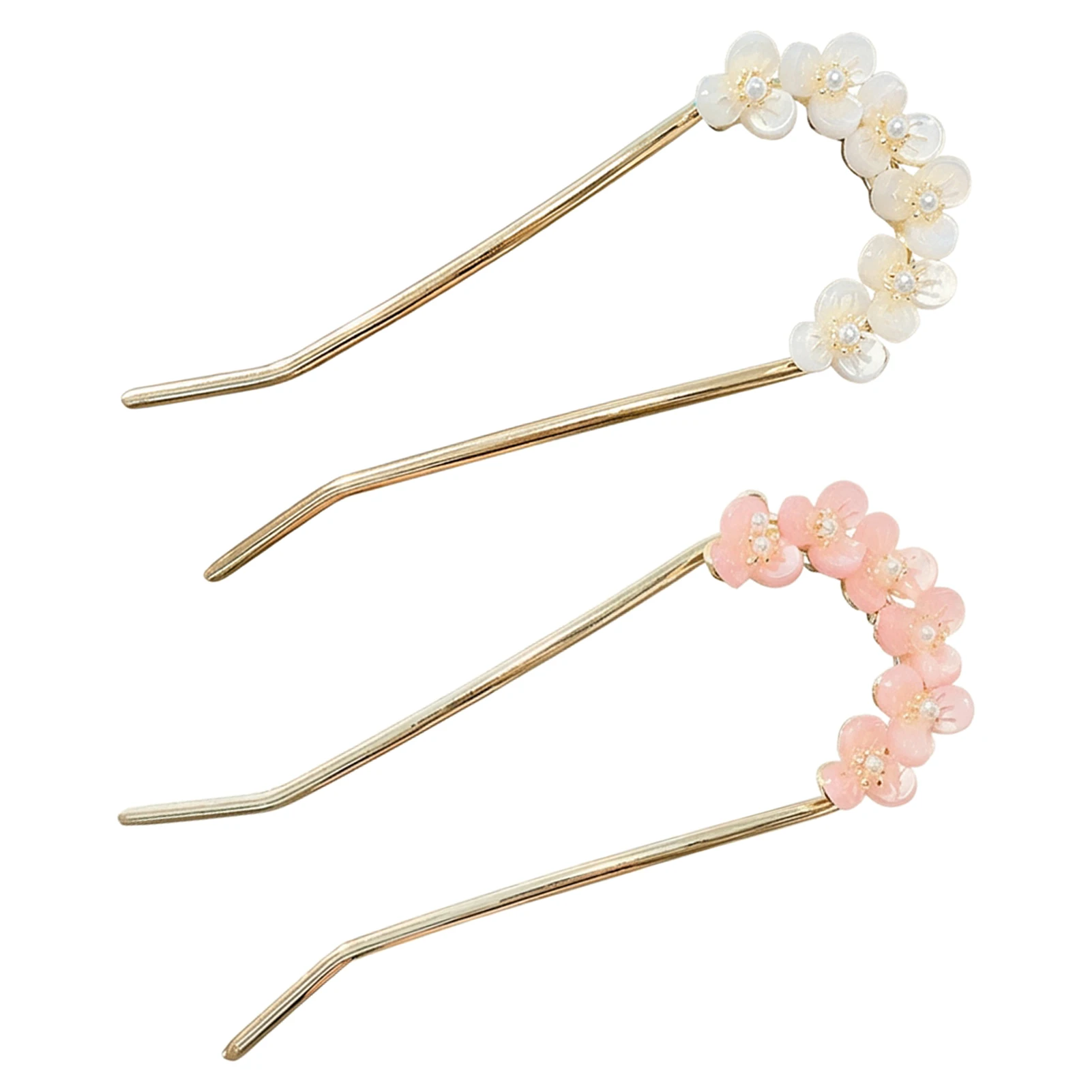 Pearl U Shaped Hairpin Alloy Anti Slip Elegant Design For Wedding And Daily Use