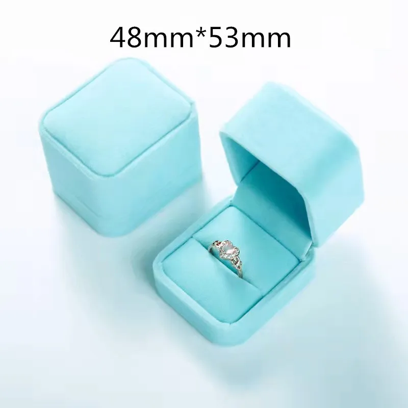 Jewelry Boxes For Ring Necklace Pendants Soft Blue Velvet High Quality Luxury Packaging Beautiful Boxes