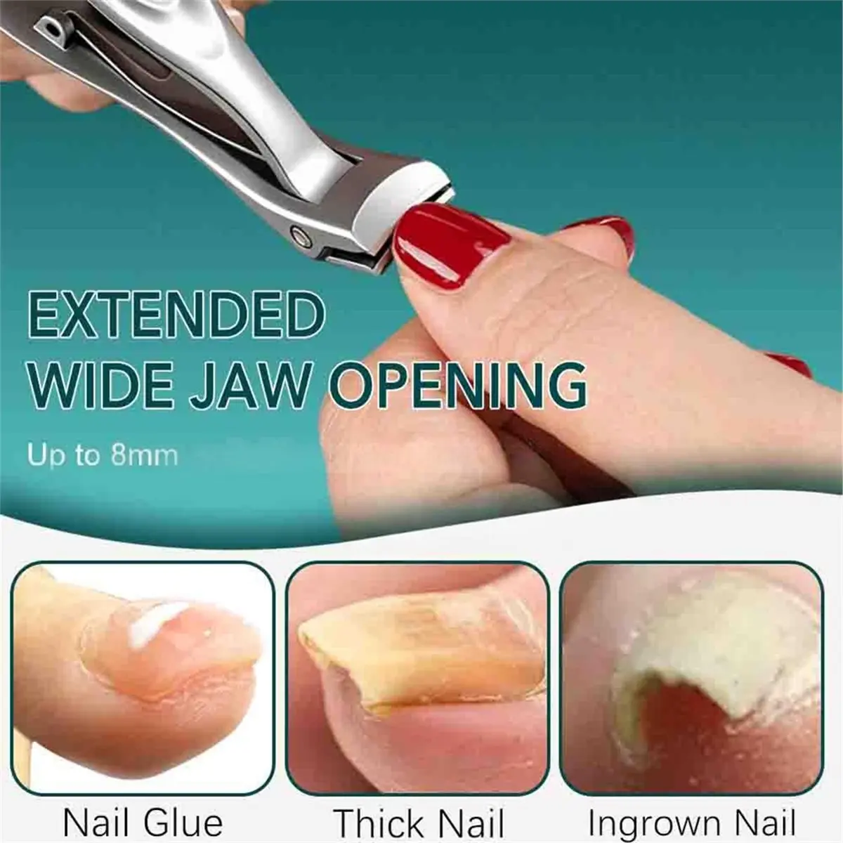 1Pc Angled Head Nail Clippers for Seniors - Ergonomic Toenail Clipper for Thick Nails, Premium Steel Nail Cutter Trimmer