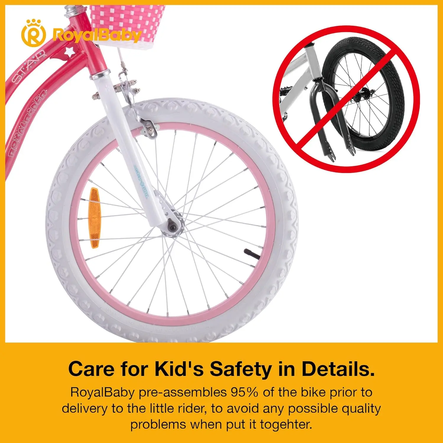 Girls Bike EZ Bike Stargirl Training Free Balance to Pedal Easy Learning Bicycle, Rose Pink 12 Inch Basic (Coaster Brake)