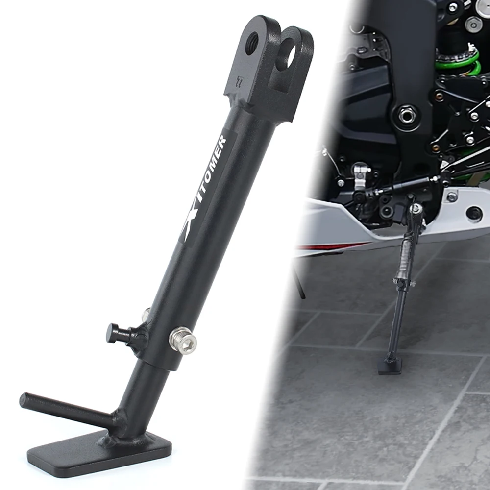 

Fit For Kawasaki Ninja ZX-6R ZX6R 2013-2025 Steel Motorcycle Adjustable Kickstand Side Parking Bracket Kick Holder Stand