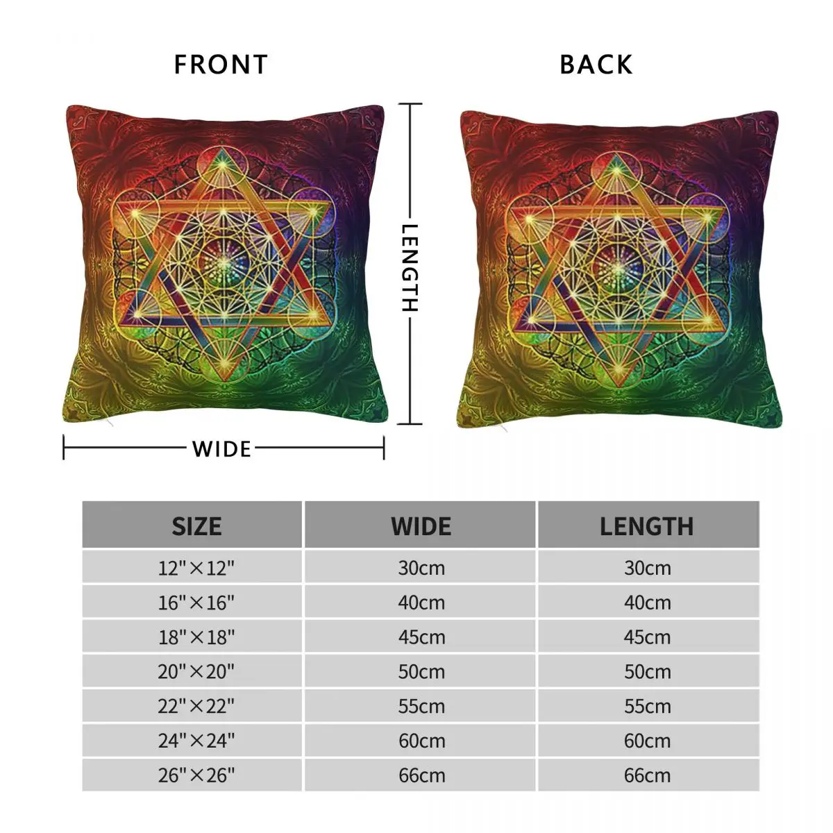 Metatron's Cube With Merkabah And Flower Of Life Pillowcase Cushion Comfort Throw Pillow Sofa Cushions Used for Home Living Room