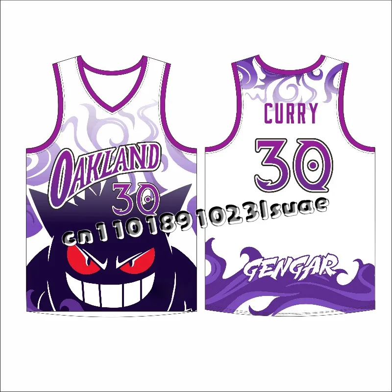 

MINISO Pokémon Gengar 3D Printed Basketball Team Uniform Breathable Vest Casual Sports Training Sleeveless Vest