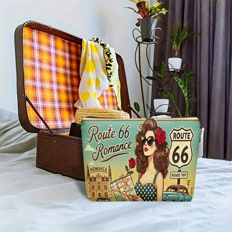 A signpost pattern cosmetic bag-cute multifunctional zipper handbag, jewelry storage bag - view 5