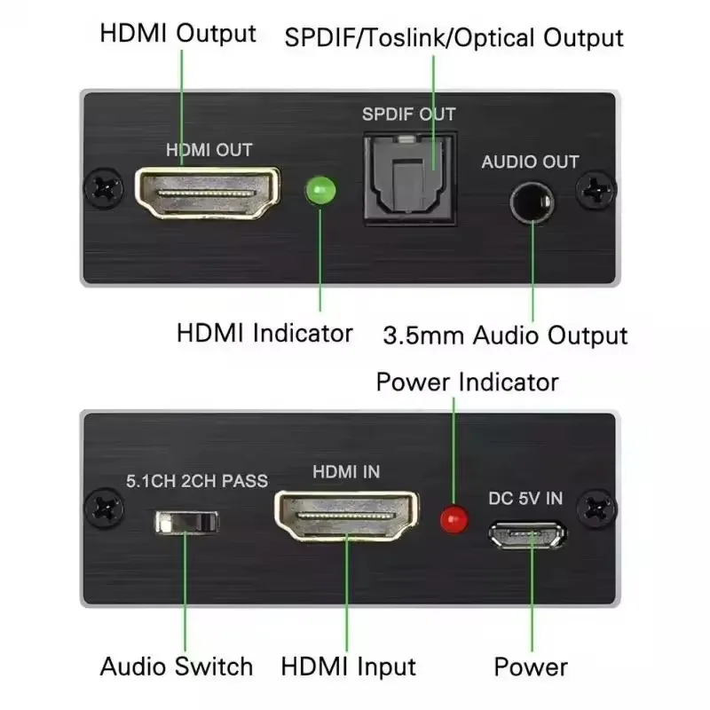 4Kx2K HDMI Audio Extractor HDMI Audio Splitter с оптическим TOSLINK SPDIF 3,5 мм преобразователь аудиовывода для ТВ-приставки ПК PS4 Loptop
