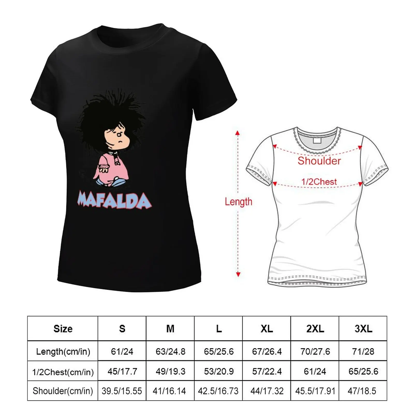 Mafalda T-Shirt animal print shirt for girls graphics white t-shirt dress for Women sexy