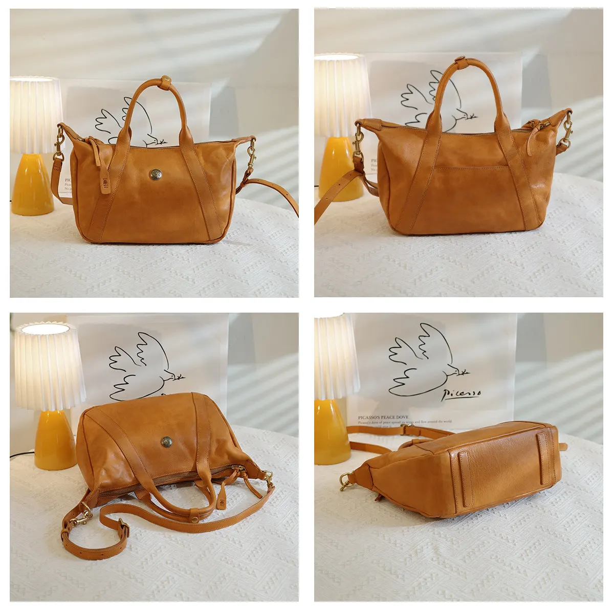 PNDME Organizer Designer handgefertigte Damenhandtasche aus echtem Leder, modische Luxus-Umhängetasche aus Rindsleder mit großem Fassungsvermögen – Detail 11