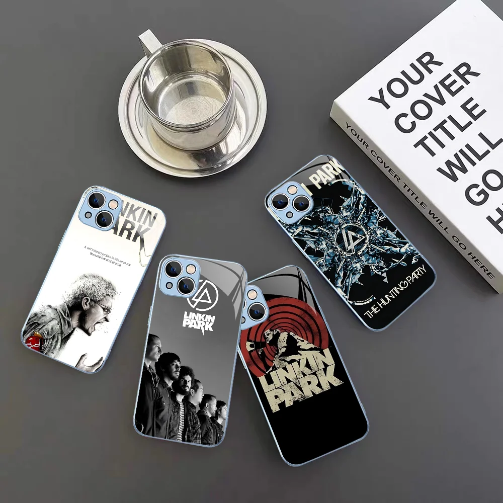 Band L-Linkin Cool P-Park Phone Case Tempered Glass For iphone 14 13 12 11 Pro Mini XS MAX 14Plus X XS XR Cover