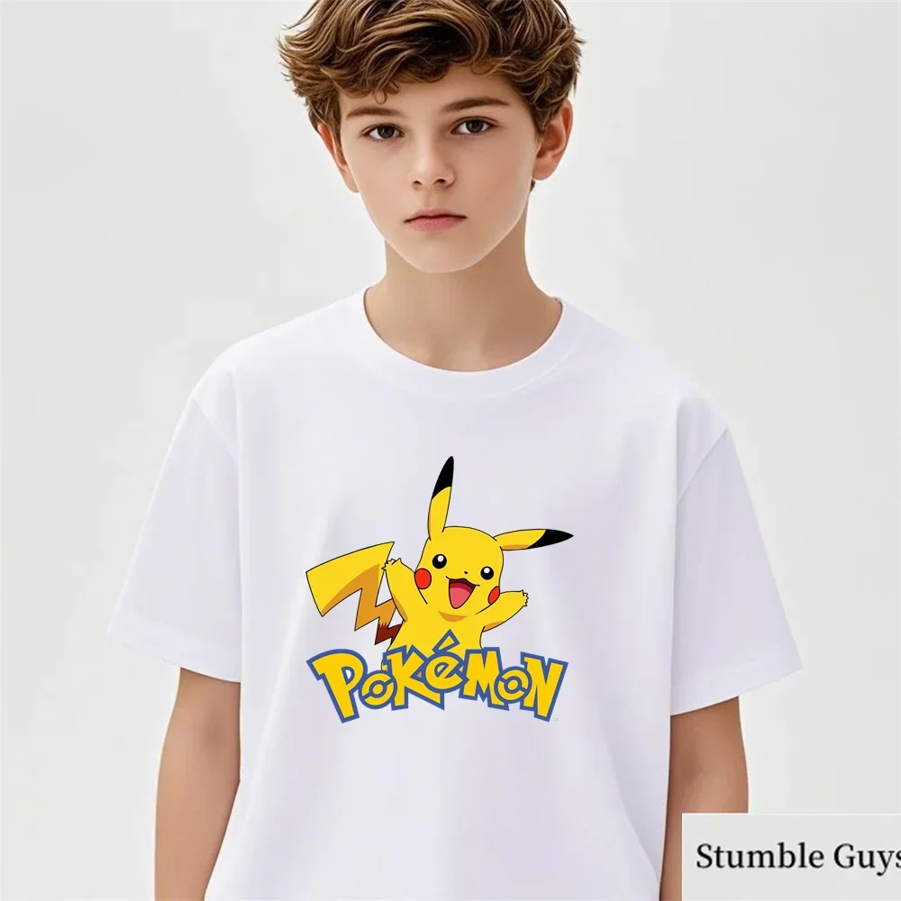 

Pikachu T shirt Casual Fashion Children's Summer T-shirt Pokemon T shirt Cartoon 3D Print Pokemon Clothing Girl Boys Unisex