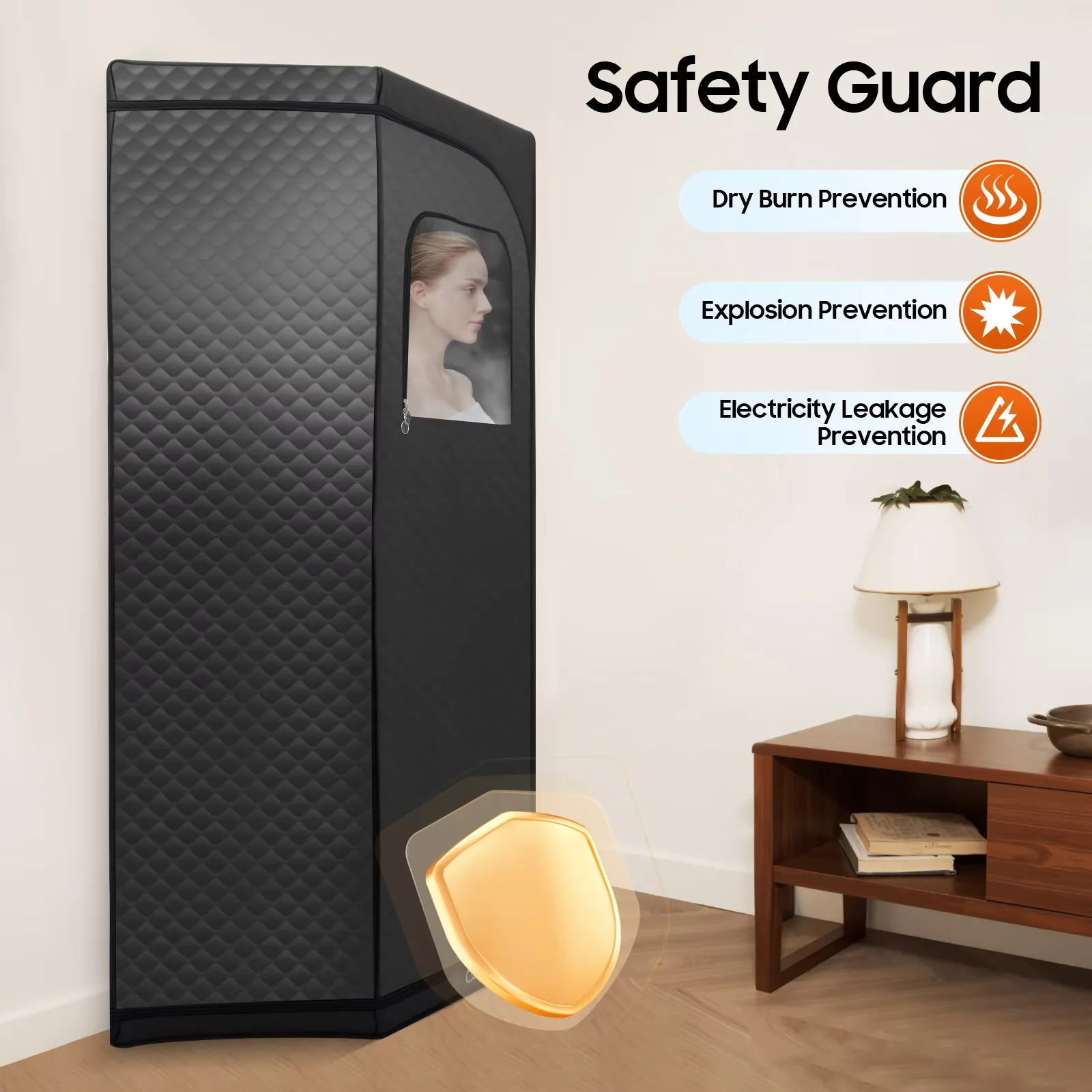 

1350W Portable Steam Sauna Room Home Spa Sauna Tent Sweat Steam Box Set Includes Foldable Chair Steamer 9 Adjustable Heat Levels