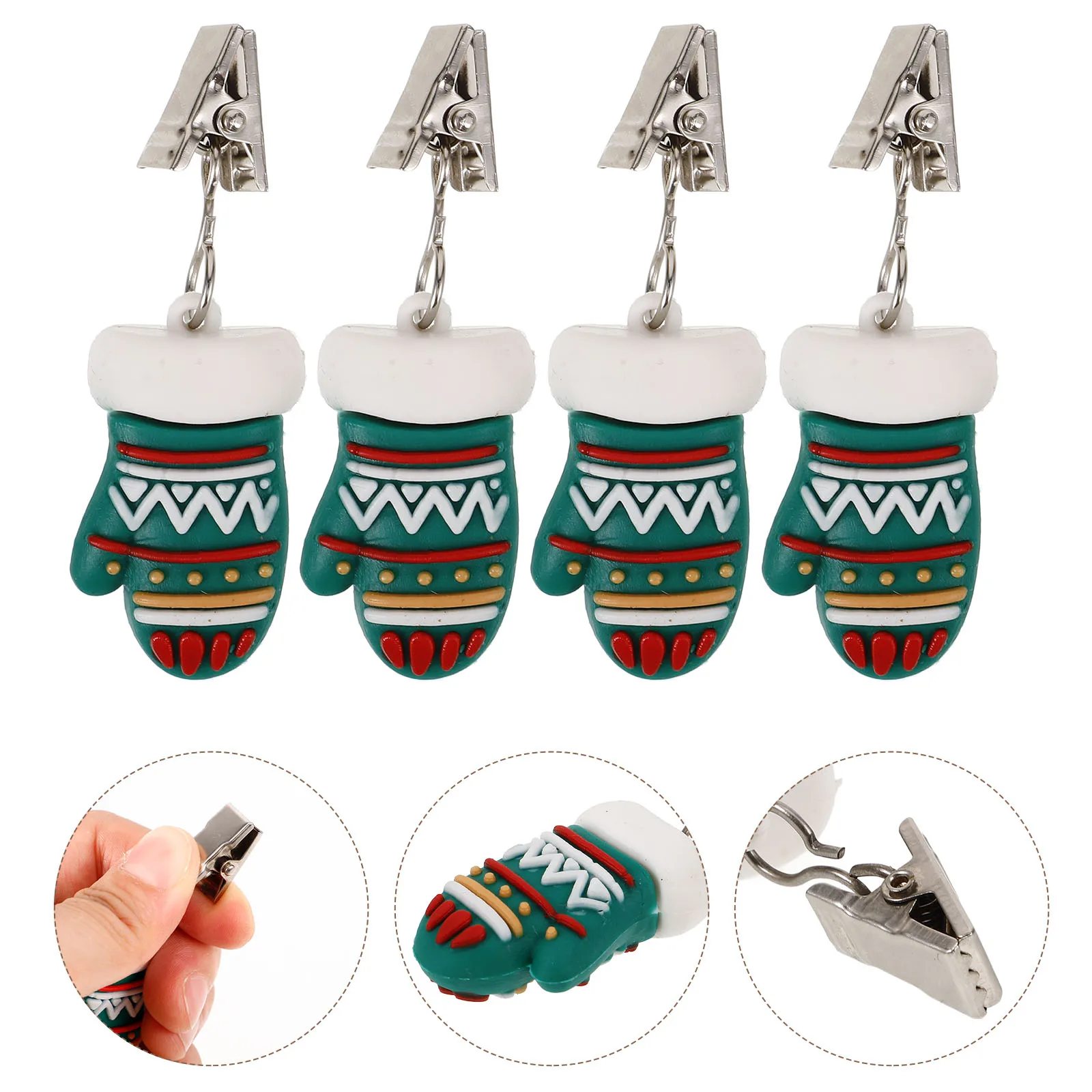 

4pcs Tablecloth Compact Outdoor Table Cover Clips Reusable Small Tablecloth Weights Iron Polyethylene Table Cloth