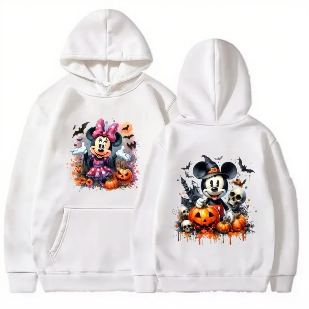 Disney Halloween Mickey y Minnie sudaderas con capucha multicolores para hombre sudaderas con capucha disfraces de vacaciones familiares cómodos y transpirables