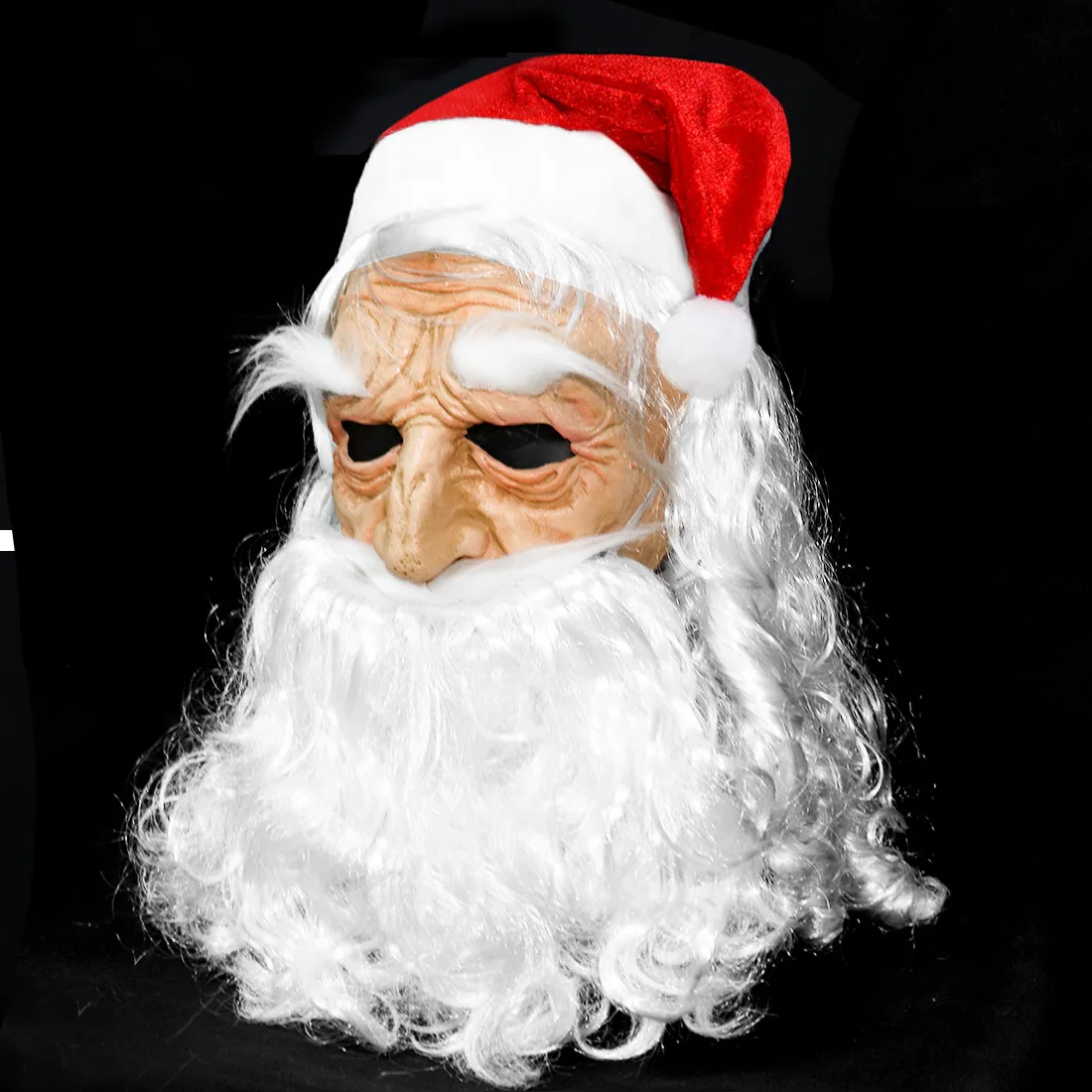 

New Santa Claus Mask, Snowman Doll, White Bearded Old Man Mask, Christmas Party Mask