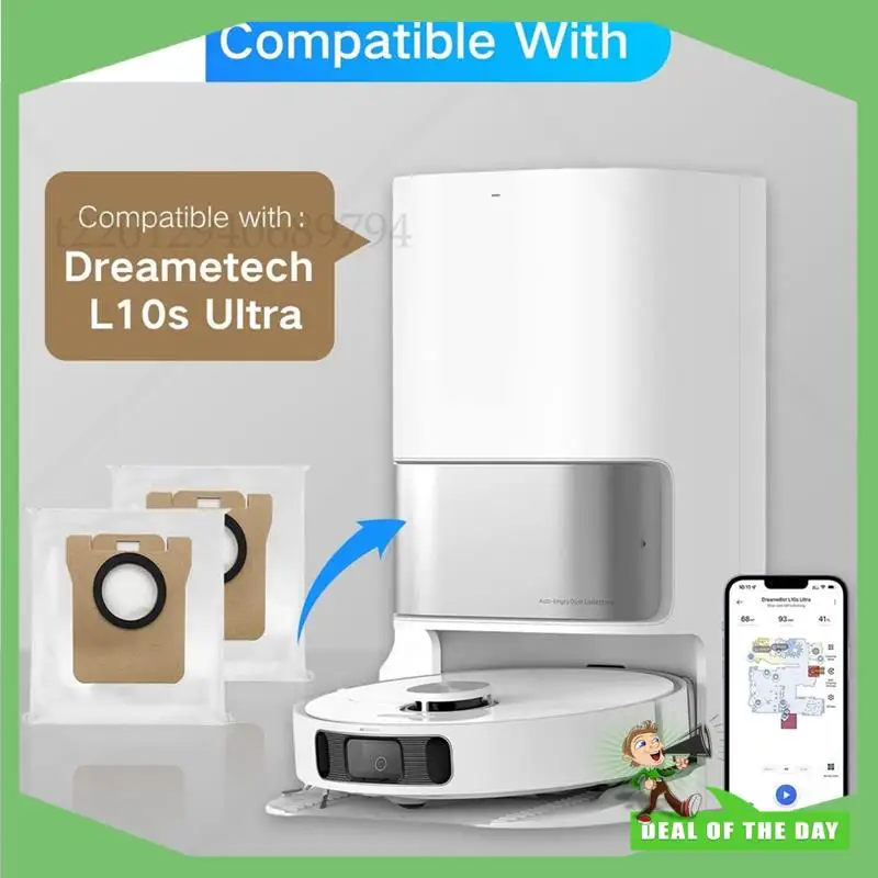 -ABPO 9 peças de acessórios para aspirador de pó robô, sacos de pó de reposição para Xiaomi Dreame L10S Ultra