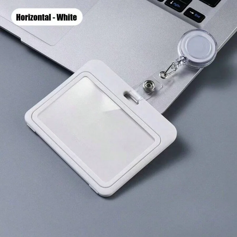 1pc Dual Sed Transparent Badge Holder For Work Student Transportation Card Exhibition Card Hot Pink Purse License Holder