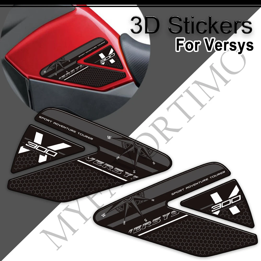 For Kawasaki Versys X 300 X300 Motorcycle Tank Pad Grips Sticker Gas Fuel Oil Kit Knee Decals Trunk Luggage Cases Protector