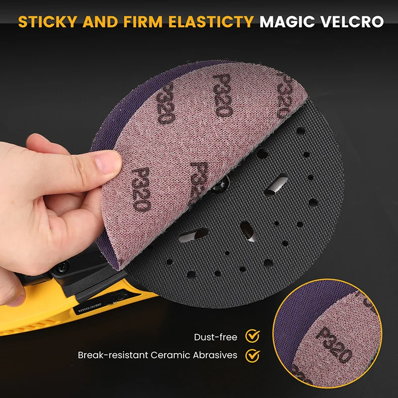 Electric Oscillating grinder 150mm Brushless Random Orbital Sander Variable Speed Drywall Polishing for Automotive Woodworking
