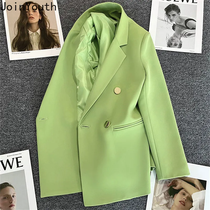 Temperament Blazer Jacken für Frauen koreanische Vintage übergroße Outwear 2024 Ropa Mujer zweireihige lässige schicke Mäntel Tops