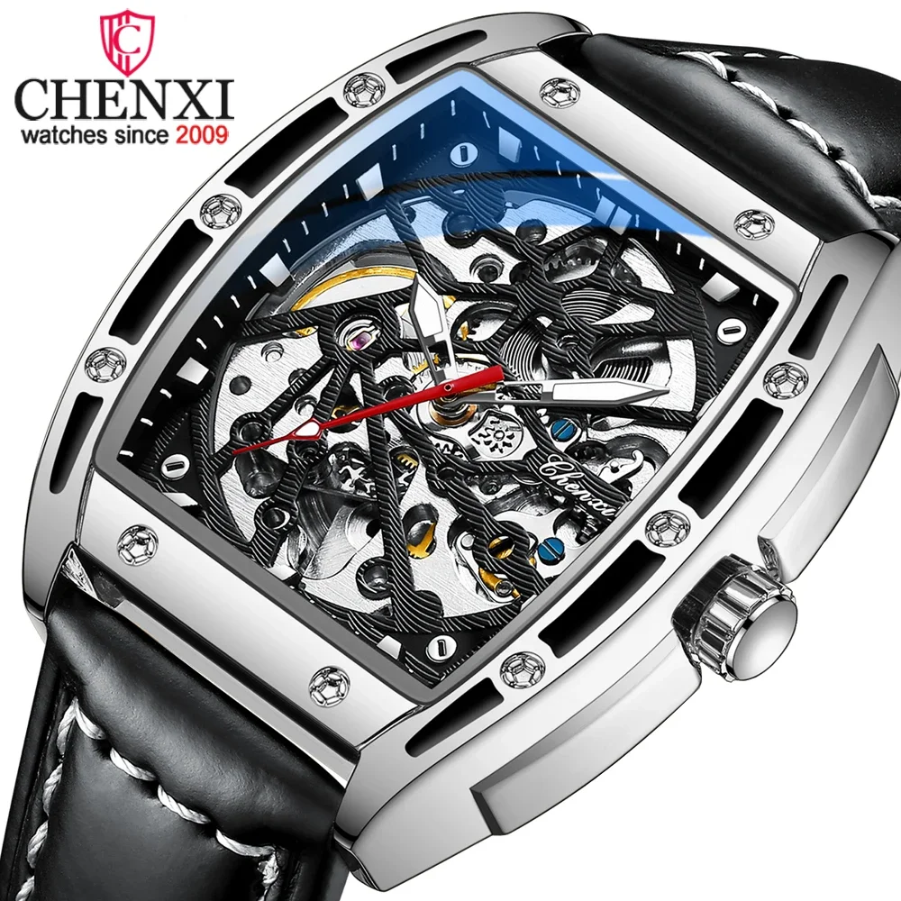 

CX-8845 CHENXI Luxury Men Automatic Watches Business Clock Leather Waterproof Luminous Mechanical Tourbillon Wristwatches