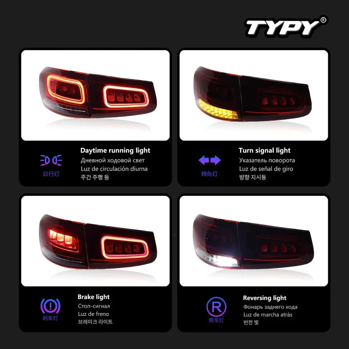 

TYPY Новый светодиодный задний фонарь, обновленный, модифицированный для Benz GLC W253, задний фонарь 2016-2019, задний фонарь с динамическим сигналом, автоаксессуары