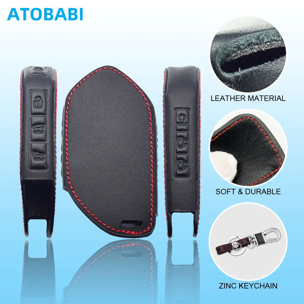 Leather Car Key Cover For Kia EV3 EV9 2024 K5 K8 Carnival Sorento Hybrid Smart Remote Fobs Shell Case Protector Auto Accessories