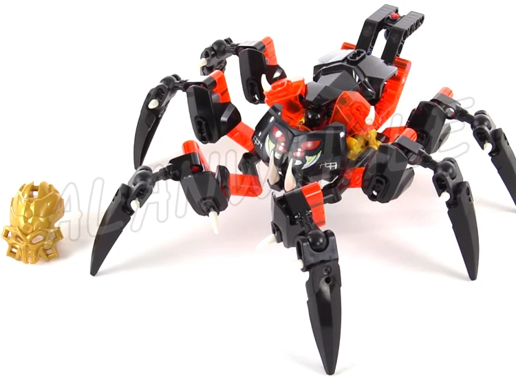 145pcs Bionicle 6-legged Lord of Skull Spiders Mask Grip-and-crush Function 6011 Building Block toys Compatible With Model