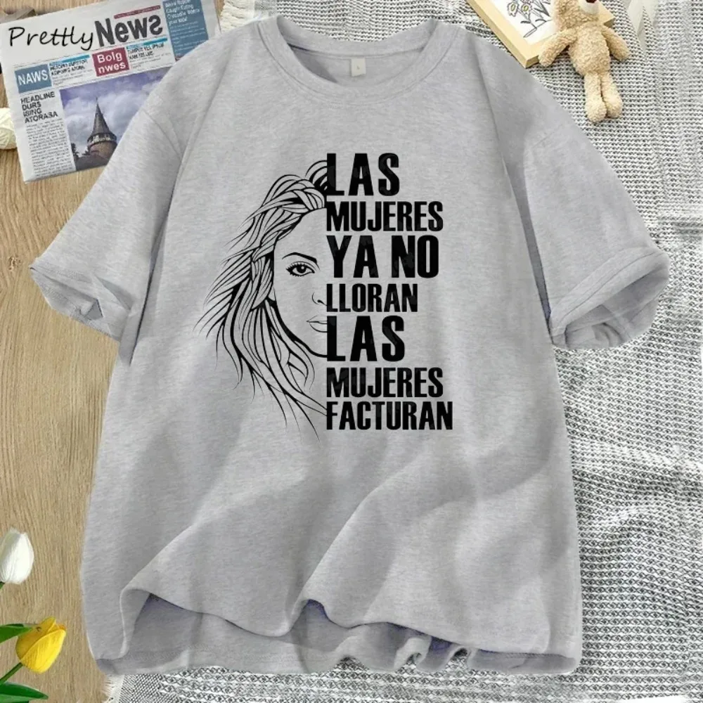 Shakira Las Mujeres Ya No Lloran T-Shirt Sommer Damen Don't Cry T-Shirt Zitate T-Shirts Mode Harajuku Kawaii T-Shirt Y2K Kleidung – Detail 8