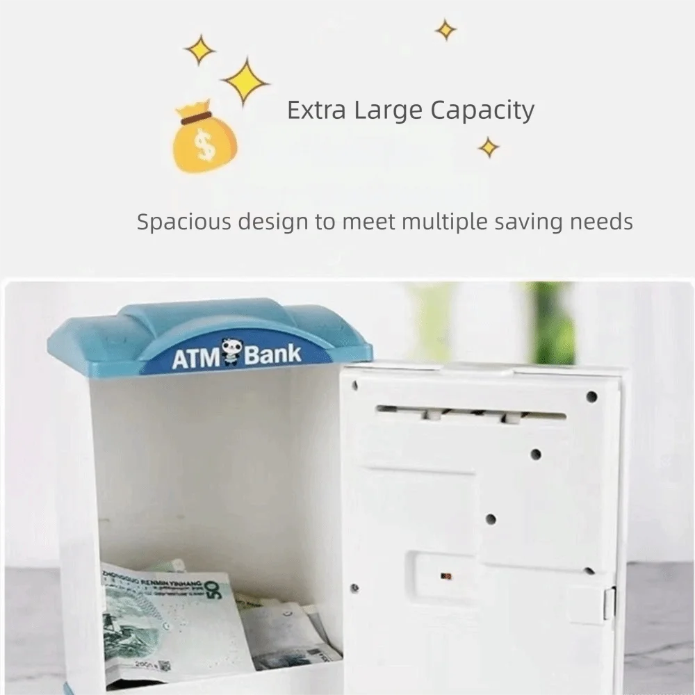 

Cartoon Fingerprint Piggy Bank Password Lock Large Space Coin Deposit Box Fingerprint Unlock Simulate Unlocking