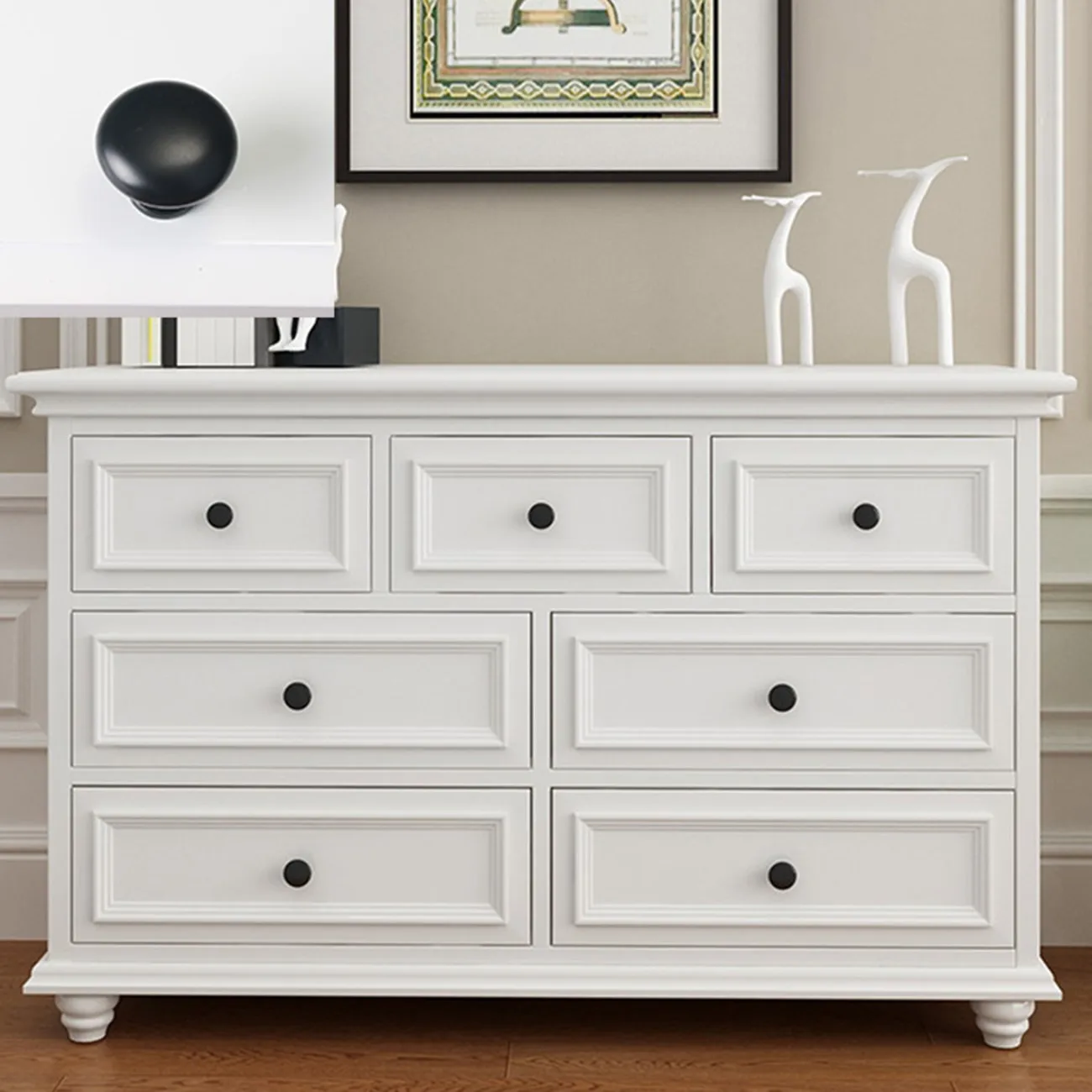 

4pcs Ceramic Knobs Handle Round Drawer Knobs Ceramic Door Handle Knob with Screw for Cabinet Furniture Kitchen Home Decoration (